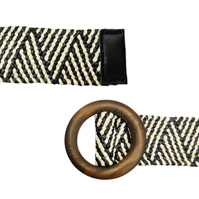 Circle design belt#color_black-white