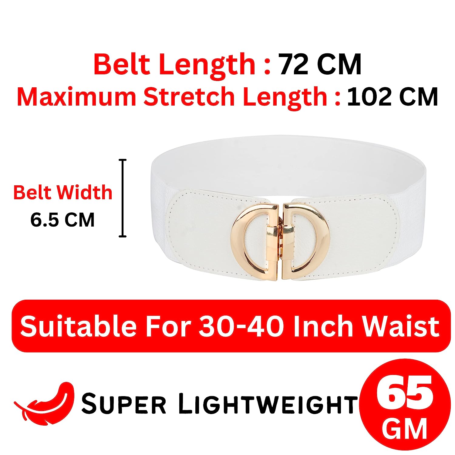 Redhorns Elastic Ladies Belt#color_white