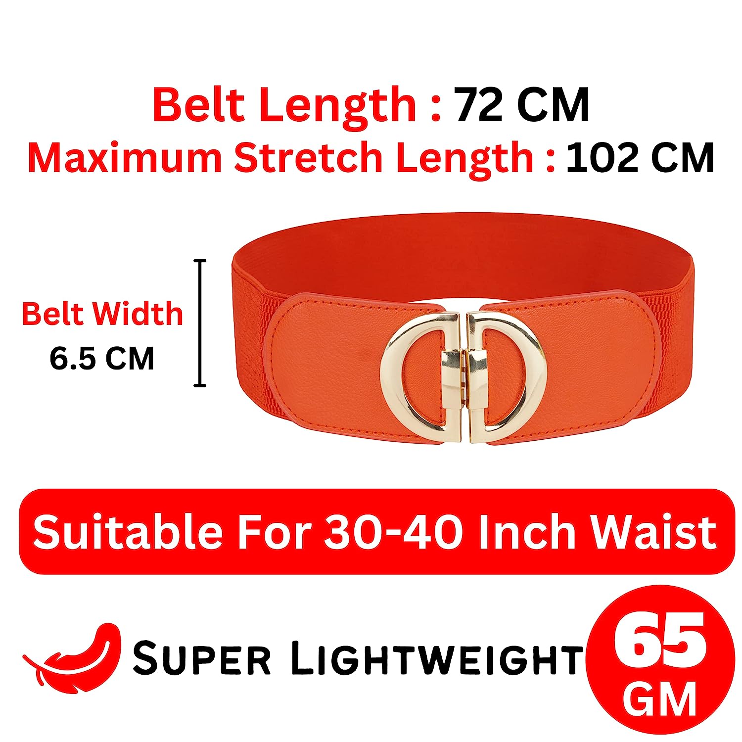 Redhorns Elastic Ladies Belt#color_red