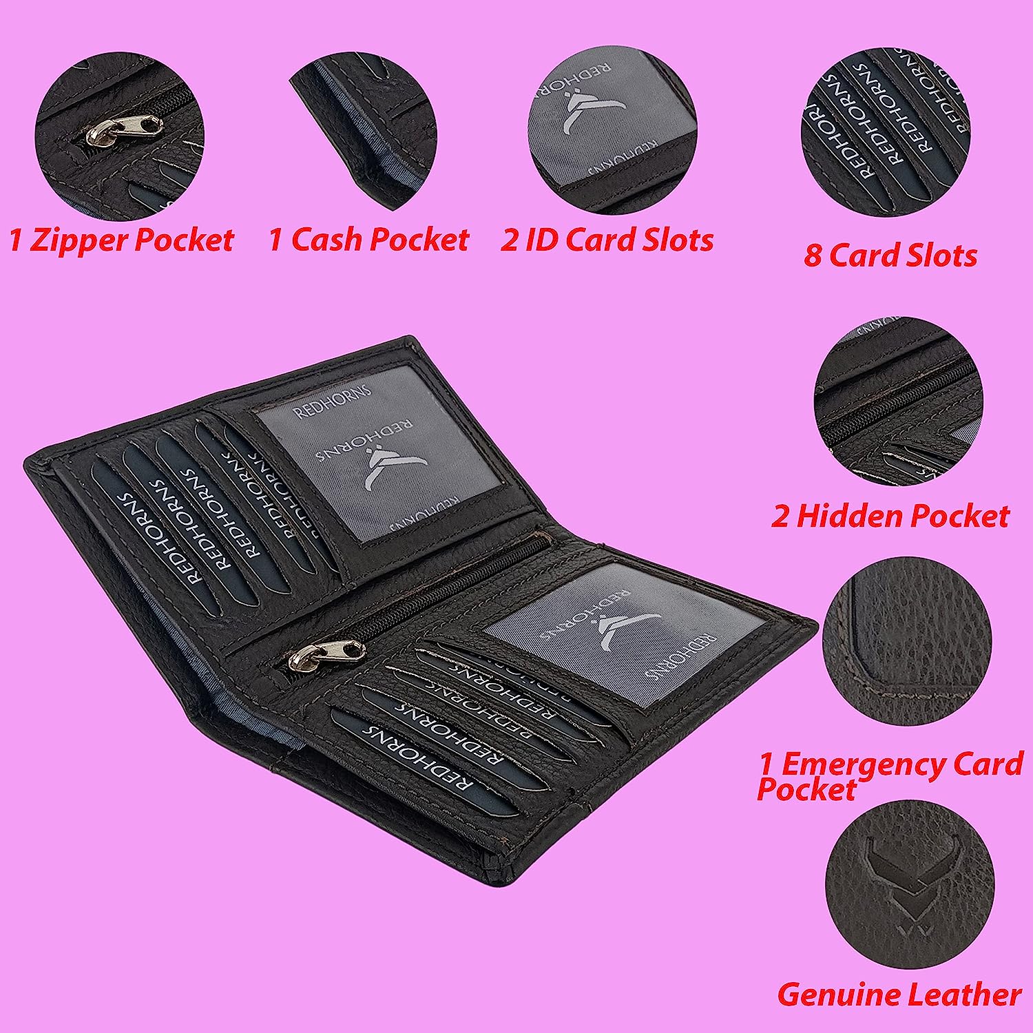 Unisex Leather Cardholder#color_brown