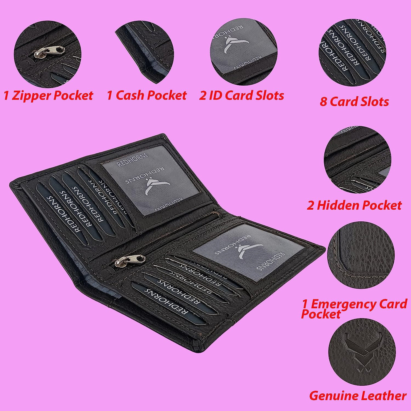 Unisex Leather Cardholder#color_brown