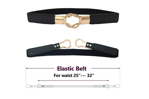 Elegant Design Ladies Elastic Belt Black#color_black
