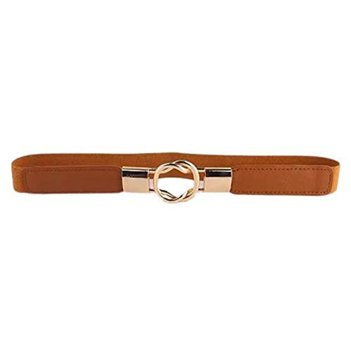 Elegant Design Ladies Elastic Belt Brown#color_brown