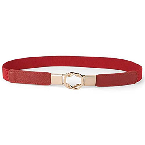 Elegant Design Ladies Elastic Belt Red#color_red