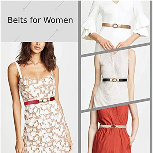 Elegant Design Ladies Elastic Belt Red#color_red