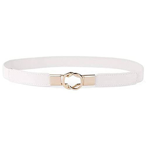 Elegant Design Ladies Elastic Belt White#color_white