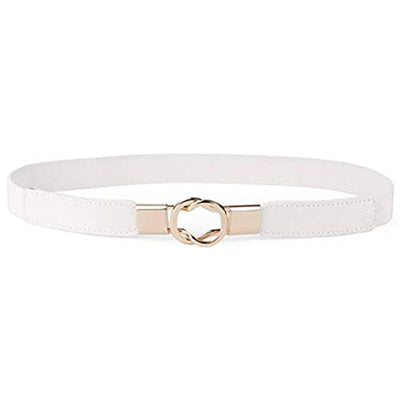 Elegant Design Ladies Elastic Belt White#color_white