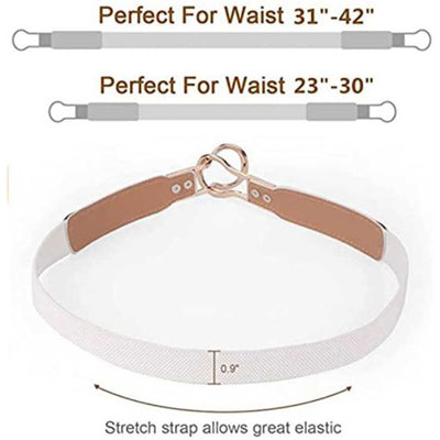 Elegant Design Ladies Elastic Belt White#color_white