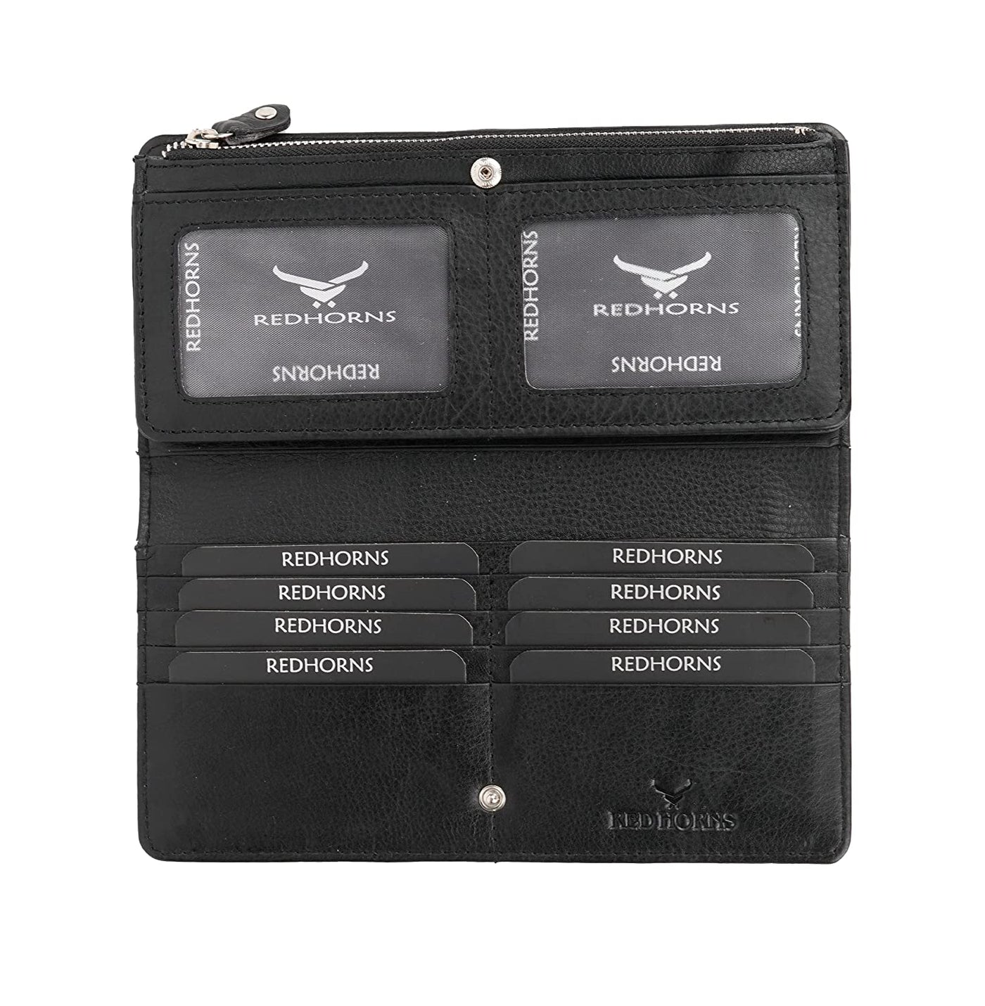 Women's Genuine Leather Wallet  Black#color_black