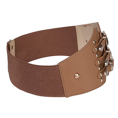 Redhorns Elastic Ladies Wide Belt#color_brown