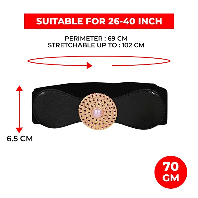 Redhorns Elastic Ladies Wide Belt#color_black