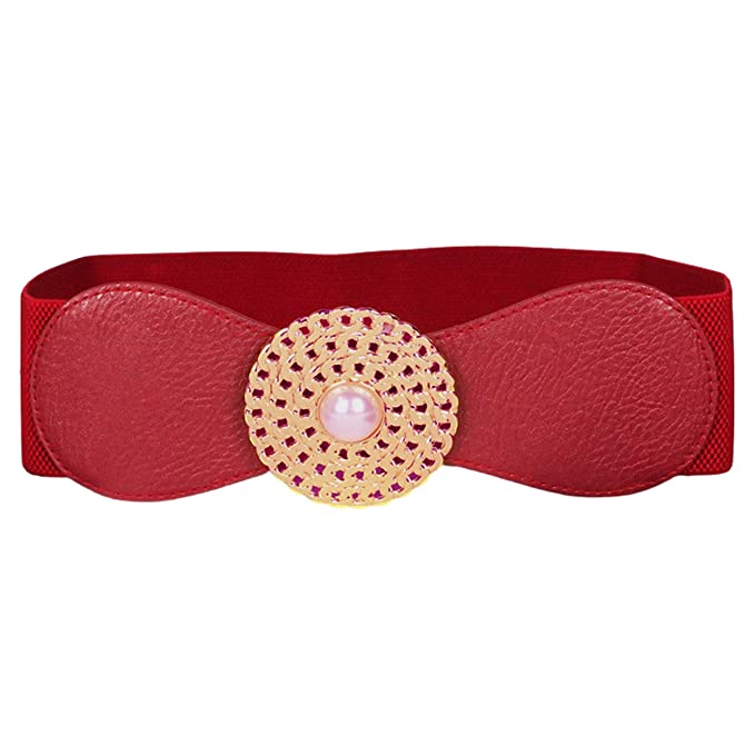 Redhorns Elastic Ladies Wide Belt#color_red