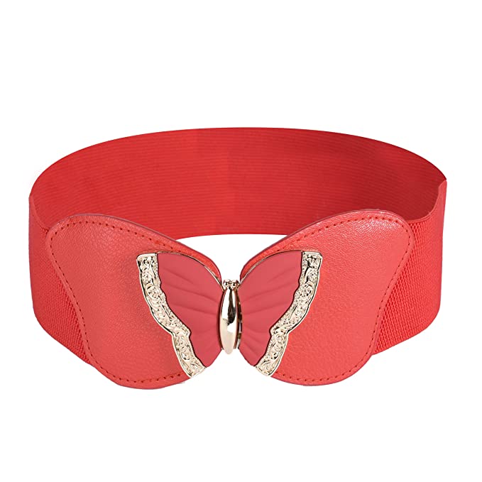 Redhorns Elastic Ladies Wide Belt#color_red