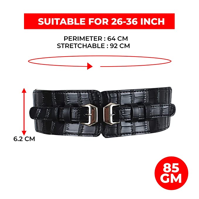 Redhorns Elastic Ladies Wide Belt#color_black