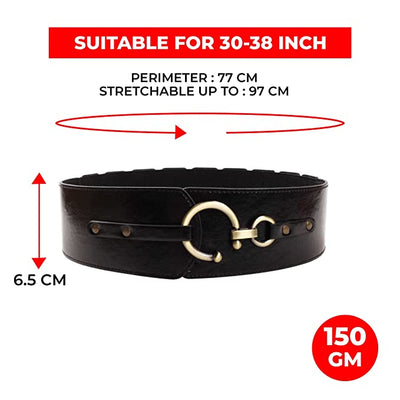 Redhorns Elastic Ladies Wide Belt#color_black