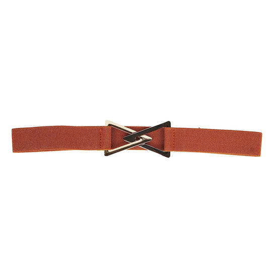 Dual Triangle Designer Ladies Belt#color_tan