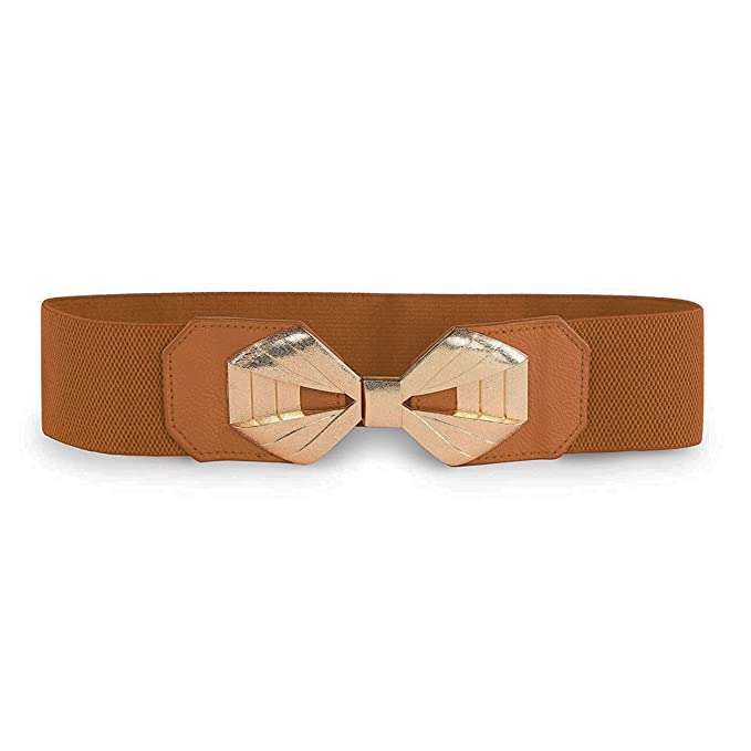 Bow Knot Design Ladies Belt White#color_brown