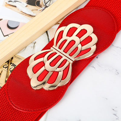 Redhorns Elastic Ladies Wide Belt#color_red