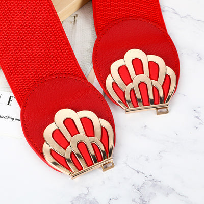 Redhorns Elastic Ladies Wide Belt#color_red