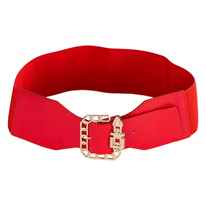 Redhorns Elastic Ladies Wide Belt#color_red