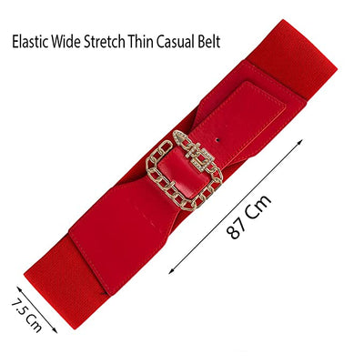 Redhorns Elastic Ladies Wide Belt#color_red
