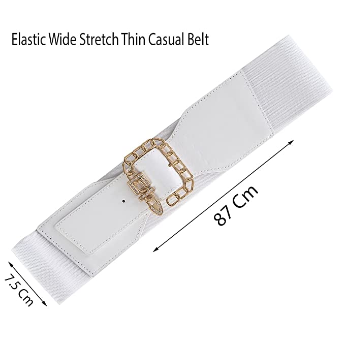 Redhorns Elastic Ladies Wide Belt#color_white