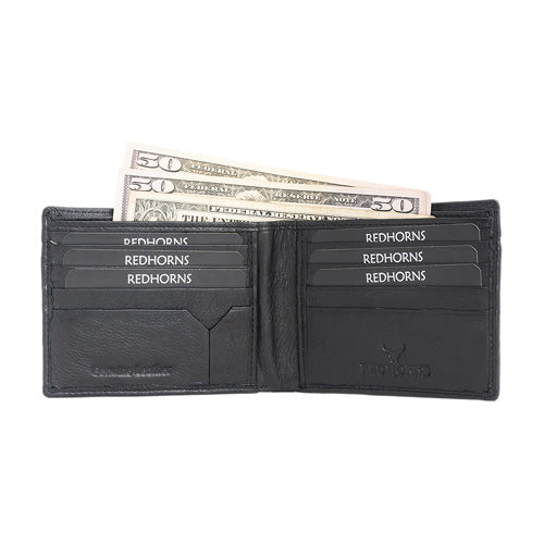 Men's Genuine Leather Wallet  Black#color_black