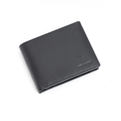 Men's Genuine Leather Bi-Fold Wallet#color_black