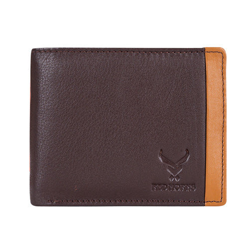 Men's Genuine Leather Bi-Fold Wallet R Brown#color_redwood-brown