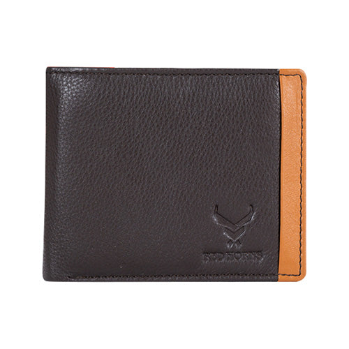 Men's Genuine Leather Bi-Fold Wallet R Brown#color_dark-brown