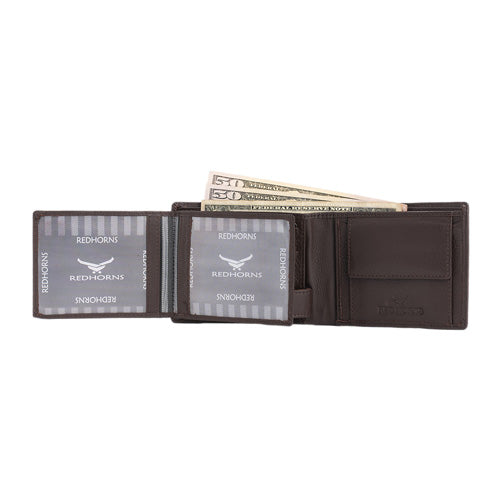 Men's Genuine Leather Wallet D. Brown#color_dark-brown