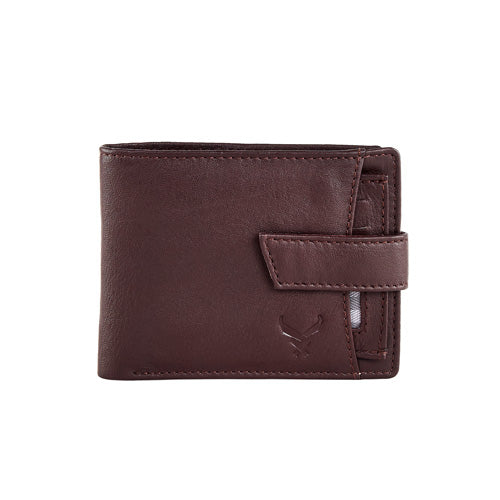 Leather Wallet Men's N. Blue#color_redwood-brown