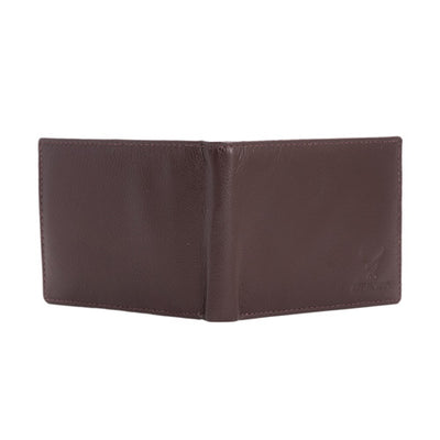 Men's Genuine Leather Bi-Fold Wallet#color_redwood-brown