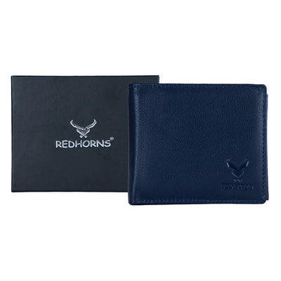 Men's Genuine Leather Wallet Navy Blue#color_navy-blue