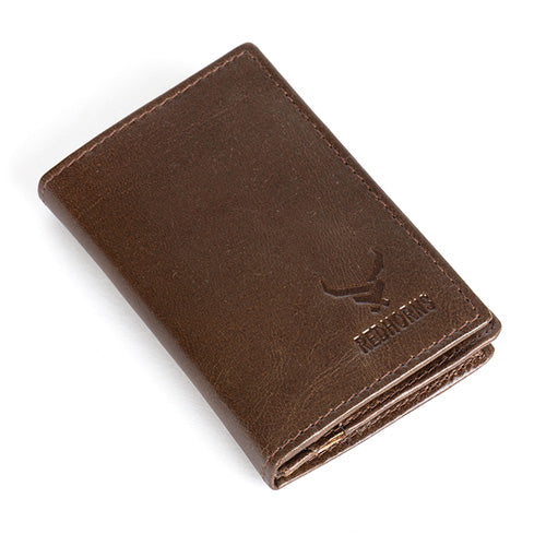 Men's Leather Magnetic Flap Card Holder Brown#Color_brown