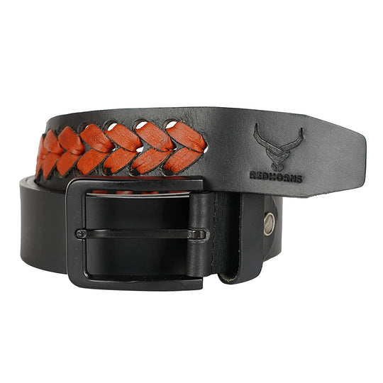 Redhorns Pure Leather Mens Belt#color_black