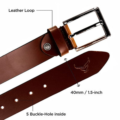 Classic Genuine Leather Belt for Men | Gents Leather Belt for Formal, Casual, Jeans & Trousers (GB25B)