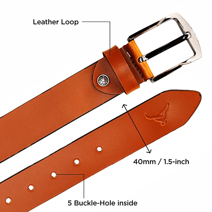 Classic Genuine Leather Belt for Men | Gents Leather Belt for Formal, Casual, Jeans & Trousers (GB26F)