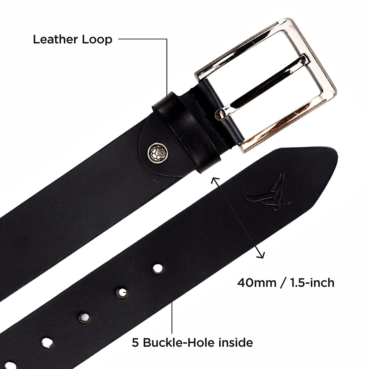 Redhorns Genuine Leather Belt for Men | Gents Branded Leather Belt (GB21A)