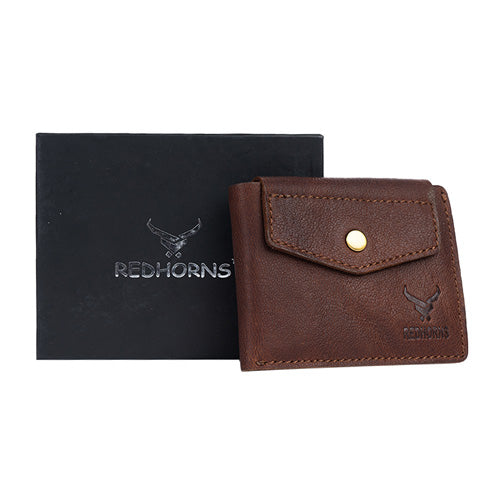 Mens guenuine leather wallet redwood brown#color_redwood-brown