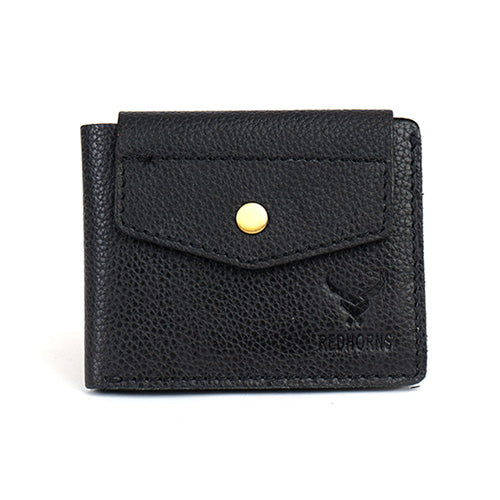 Mens guenuine leather wallet black#color_black