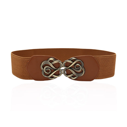 Redhorns Designer Elastic Ladies Waist Belt#color_brown