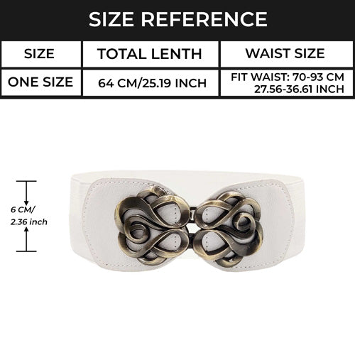 Redhorns Designer Elastic Ladies Waist Belt#color_white