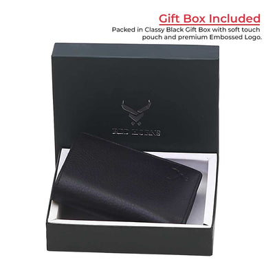 Men's Genuine Leather Bi-Fold Wallet#color_black