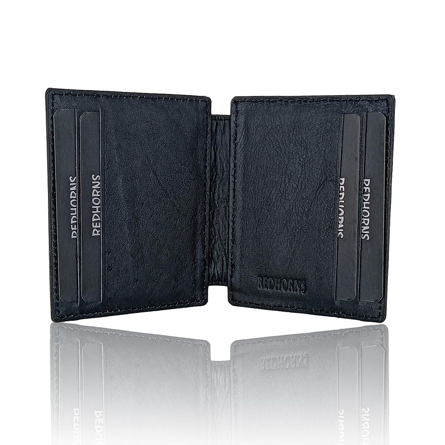 Slim Minimalist For Unisex Genuine Leather Credit Card Holder Front Pocket  Pouch - Walmart.com