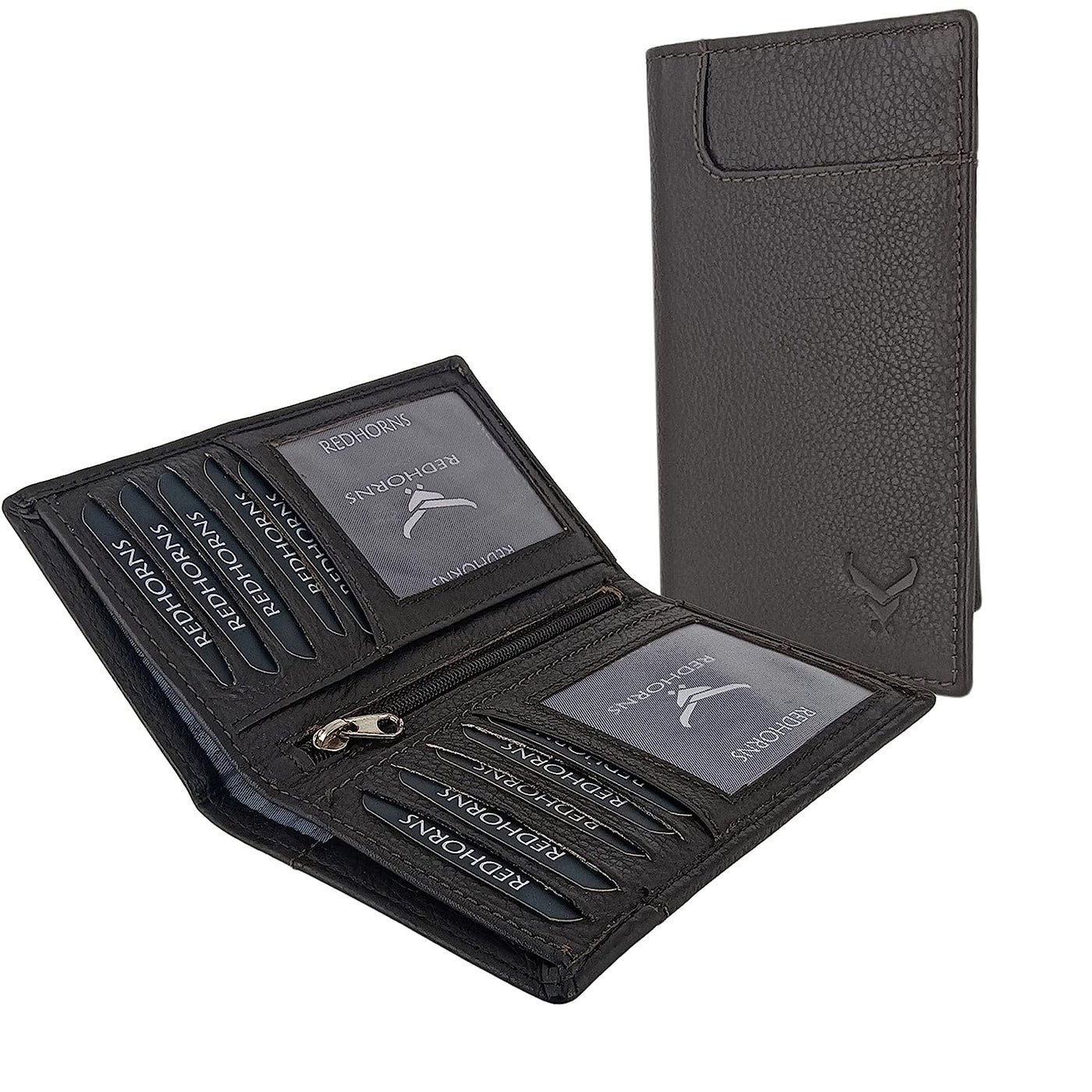 Unisex Leather Cardholder#color_brown