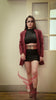 Square Shaped Belt Red#color_brown