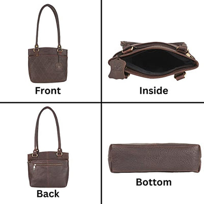 Premium Quality Luxury Leather Women's Handbag | Ladies Leather Purse  Bag |  Women Satchel Shoulder Bag (WHB02)