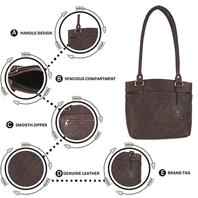 Premium Quality Luxury Leather Women's Handbag | Ladies Leather Purse  Bag |  Women Satchel Shoulder Bag (WHB02)